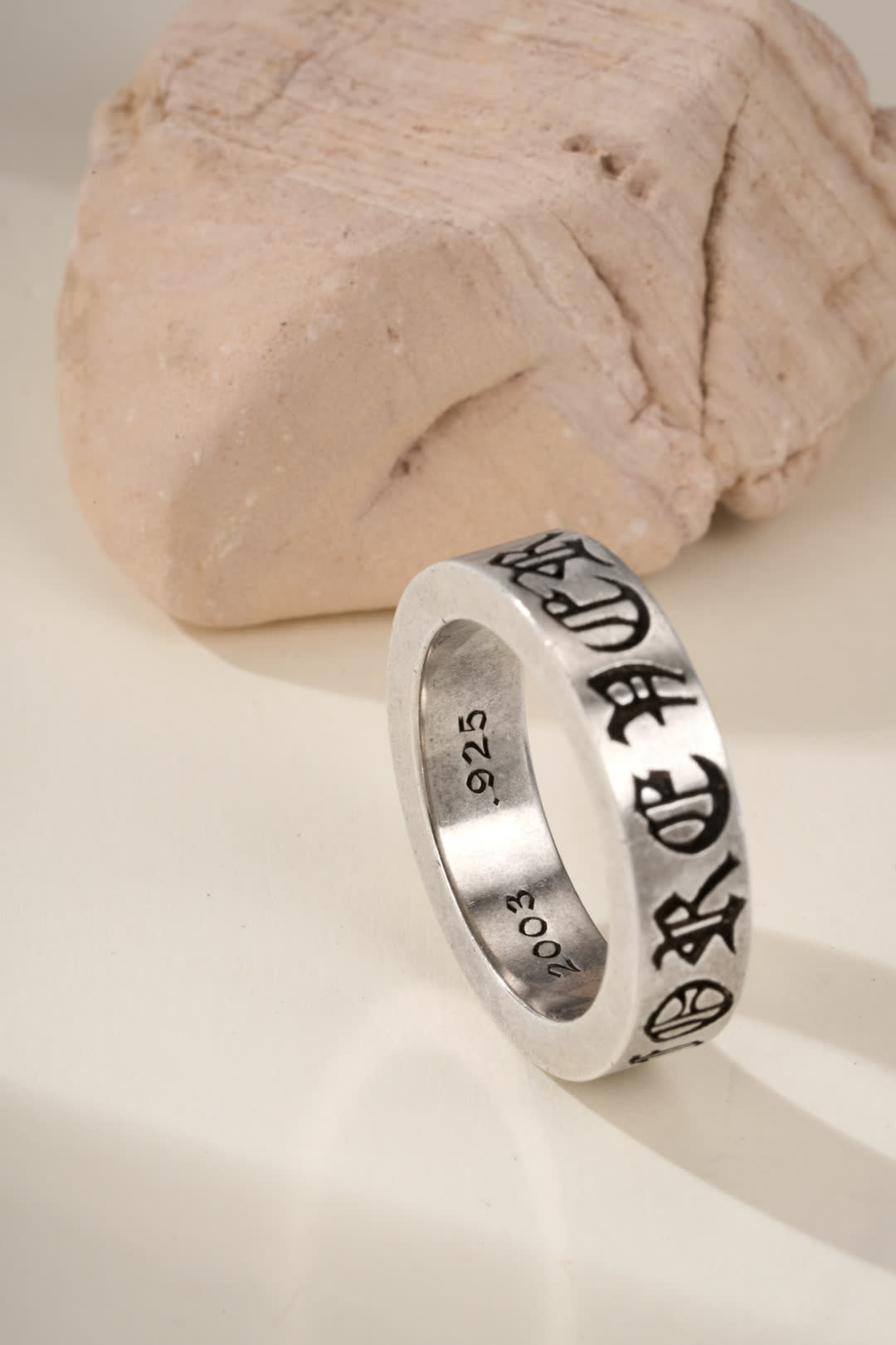 Chrome Hearts Silver Ring with 'GOD IS LOVE' Engraving